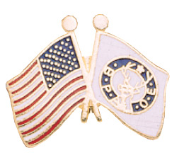 B.P.O.E. Flag and American Flag Badge Emblem