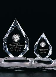 Large Optic Crystal Diamond Cut Award